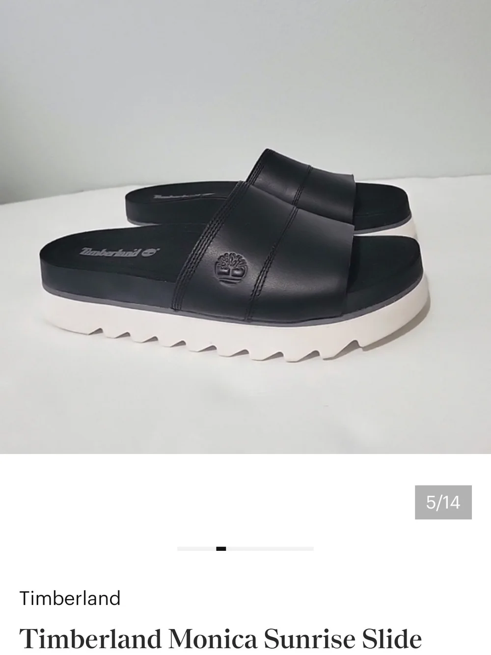 Timberland Women's Black Slide Sandals Santa Monica Sunrise Slides